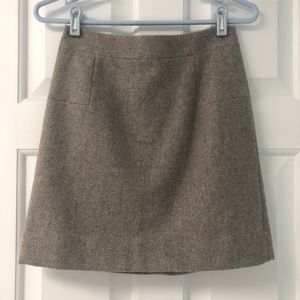 J.Crew Gray Wool Blend A-Line Skirt